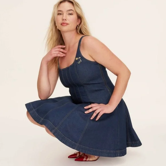 Women's Denim Seamed Mini Dress - kate spade new york x Target Dark Blue - Picture 3 of 7